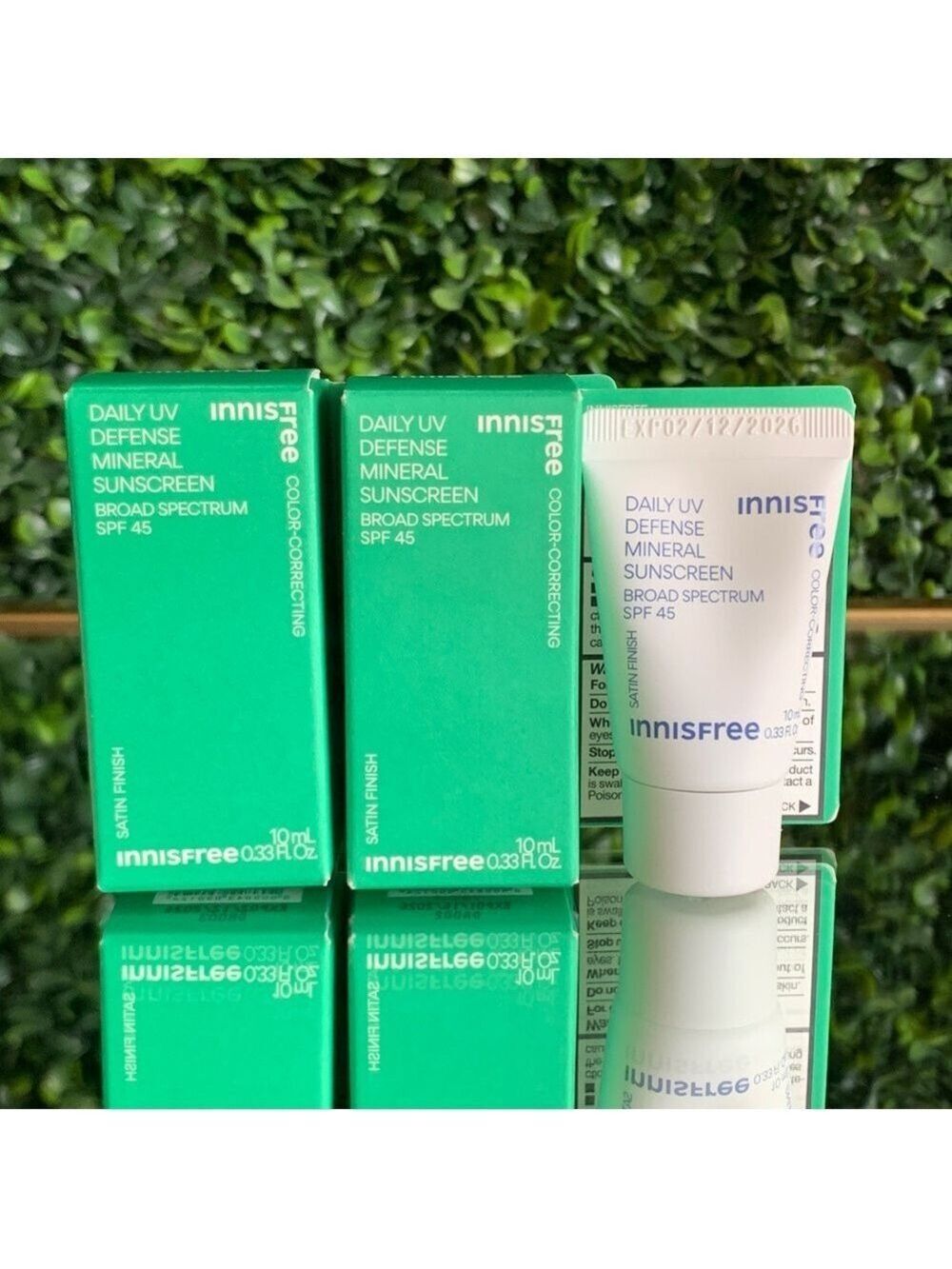 2x Innisfree Daily UV Defense Mineral Sunscreen Broad Spectrum SPF 45 🆕 Cica